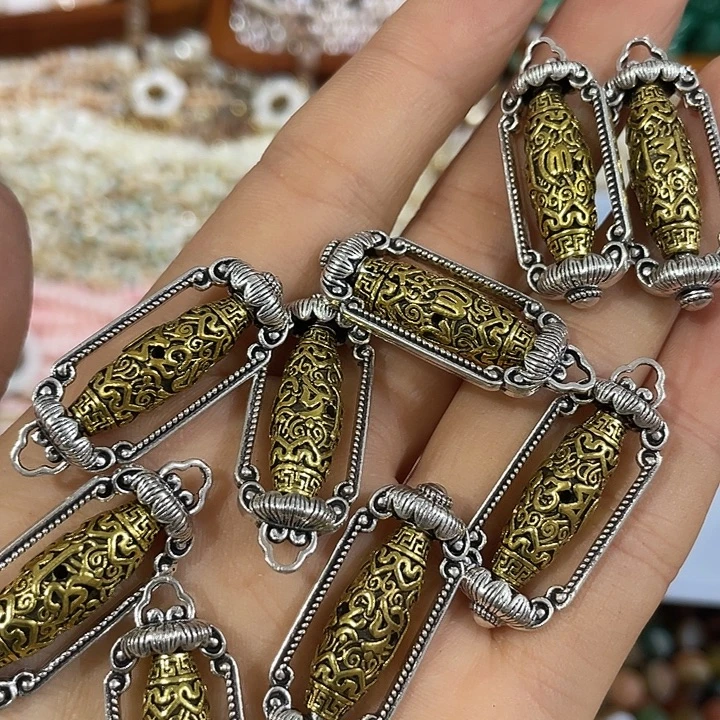 玛瑙/玉髓合金珠宝半成品5个新款转运天珠吊坠