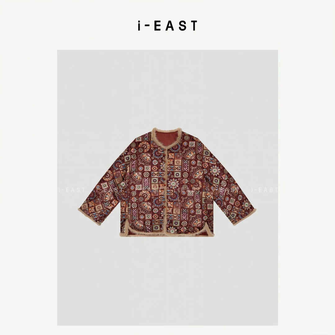 i-EAST 南风知晚意~新中式亮片设计感羽绒服外套-5D 25CA20115