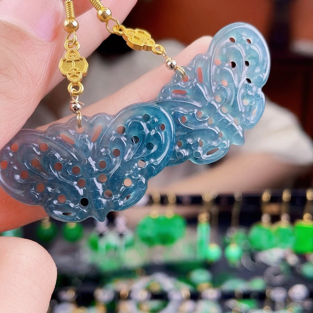 翡翠未镶嵌耳饰饰品