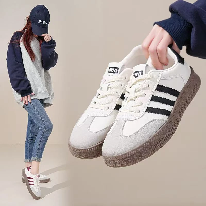 防滑休闲鞋新款运动小白鞋秋冬季女生i百搭软底园头运动跑步鞋