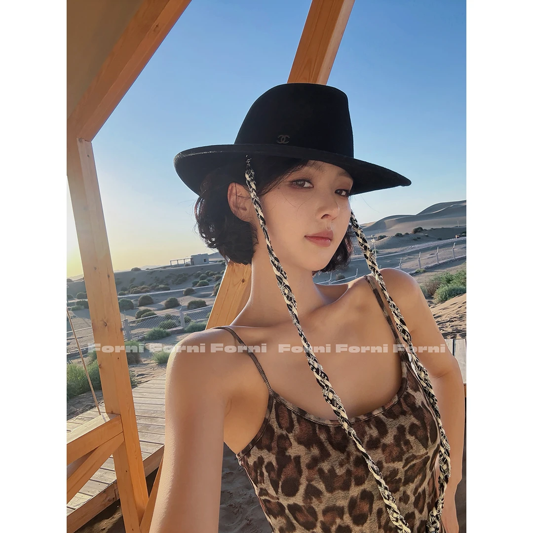 FORNI Mob wife 危险又迷人古早辣妹轻性感豹纹印花吊带连体衣