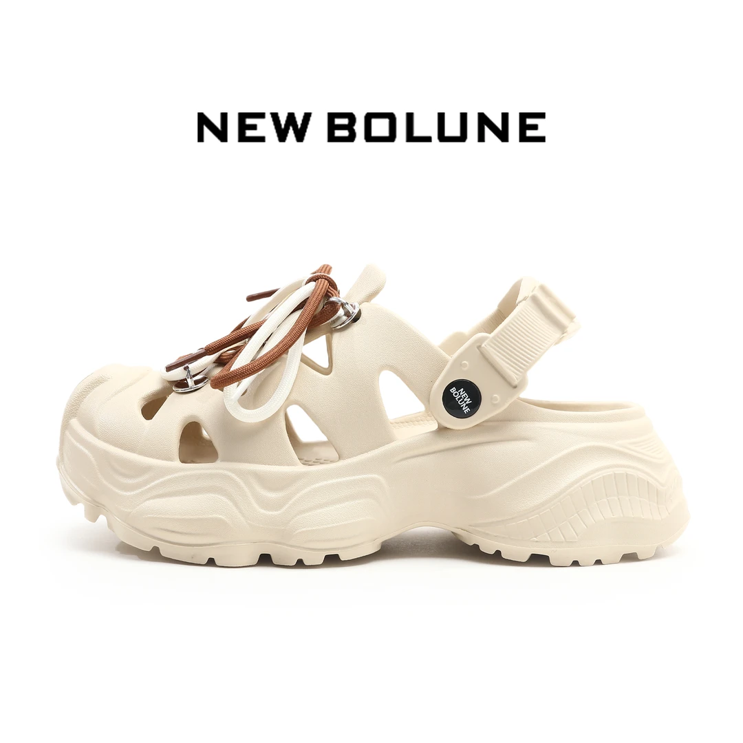 NEW BOLUNE/新百伦夏季个性厚底防滑包头鞋休闲潮流情侣鞋D2505-1