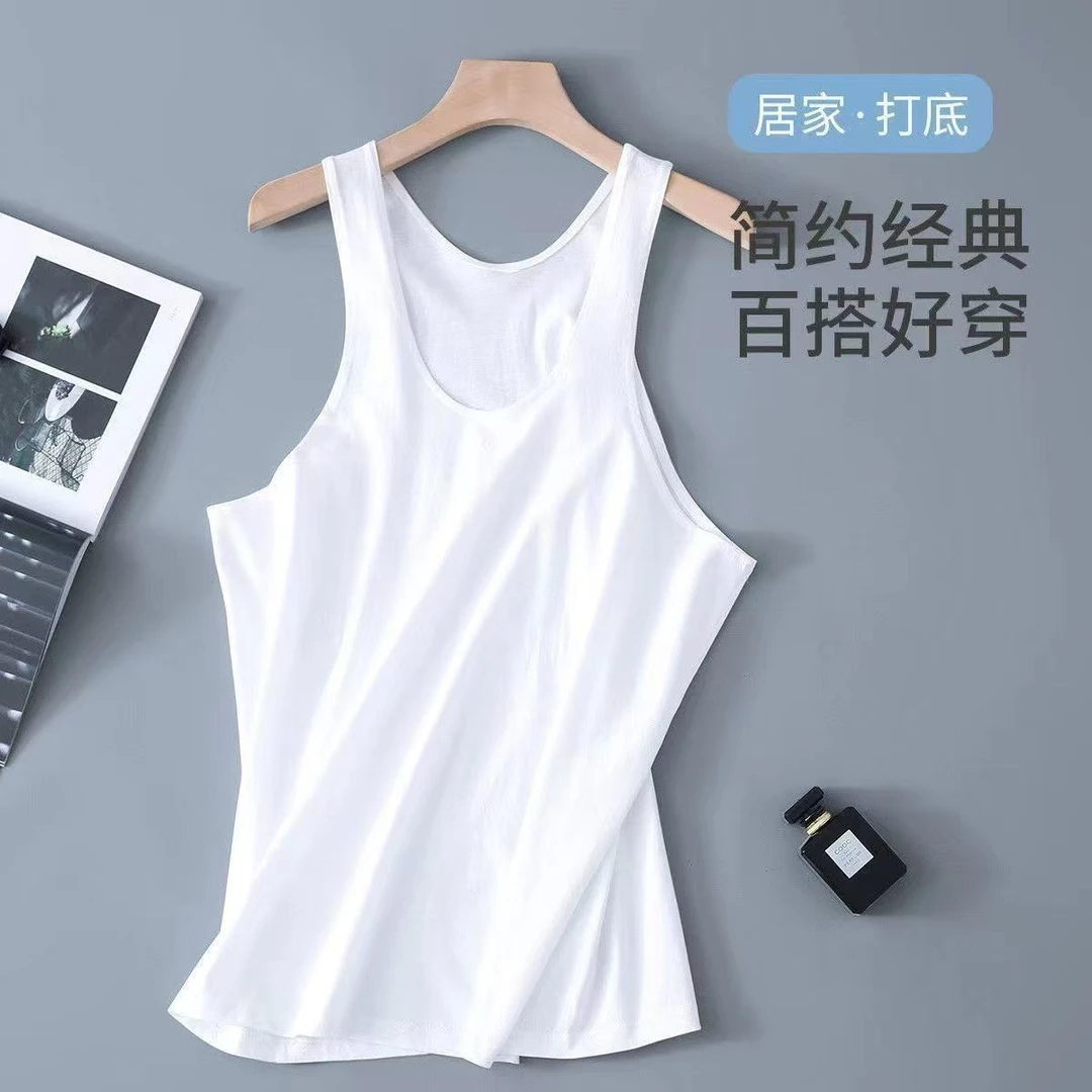 夏季男士全棉背心100%纯棉跨栏爸爸内穿薄款老头汗衫加肥加大码夏