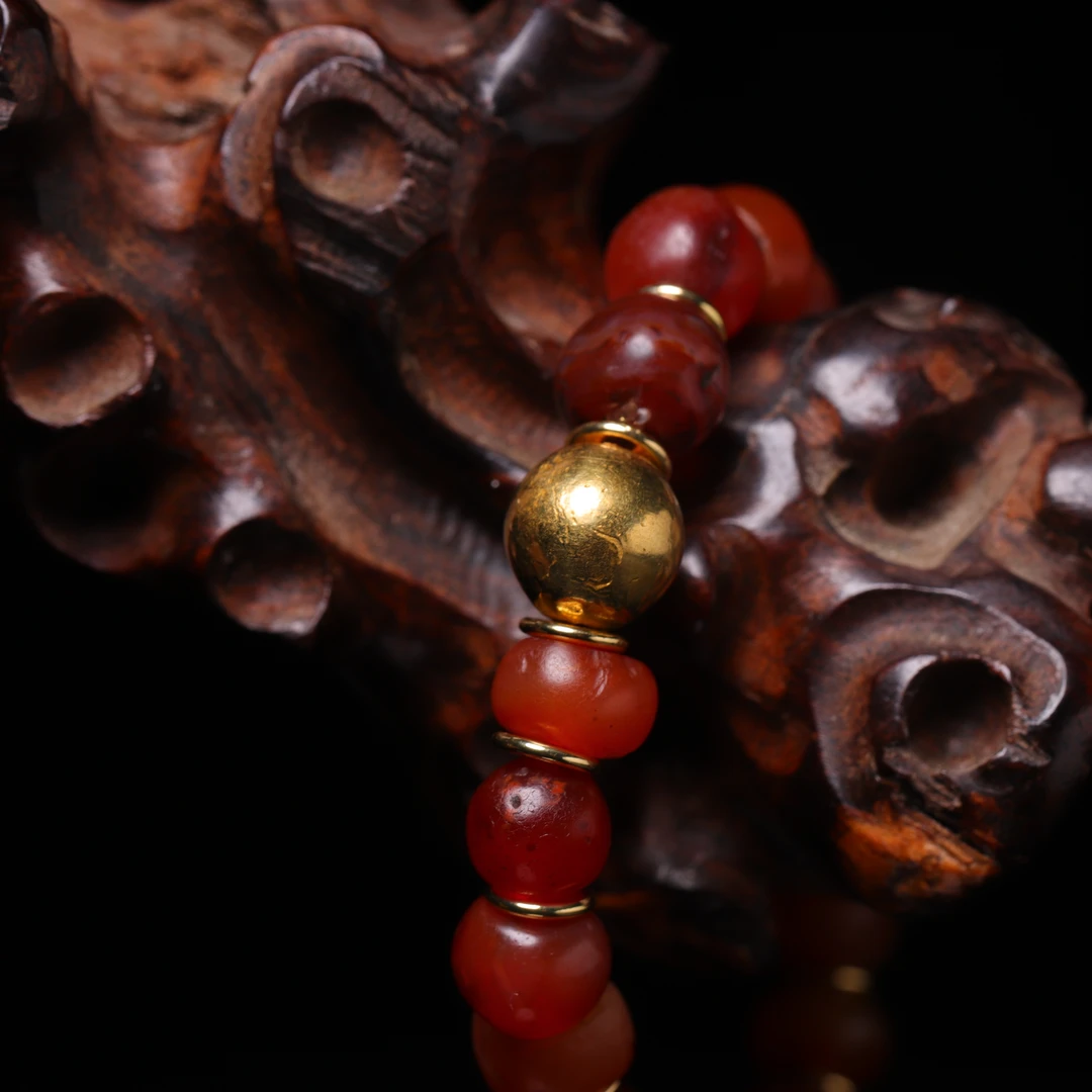 明代天然玛瑙多宝串-NX