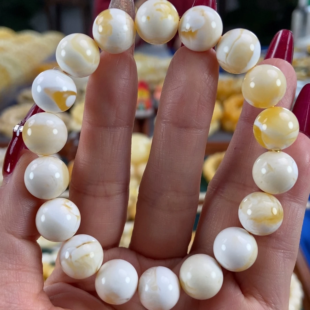 琥珀未镶嵌珠宝奇石11圆珠15.8