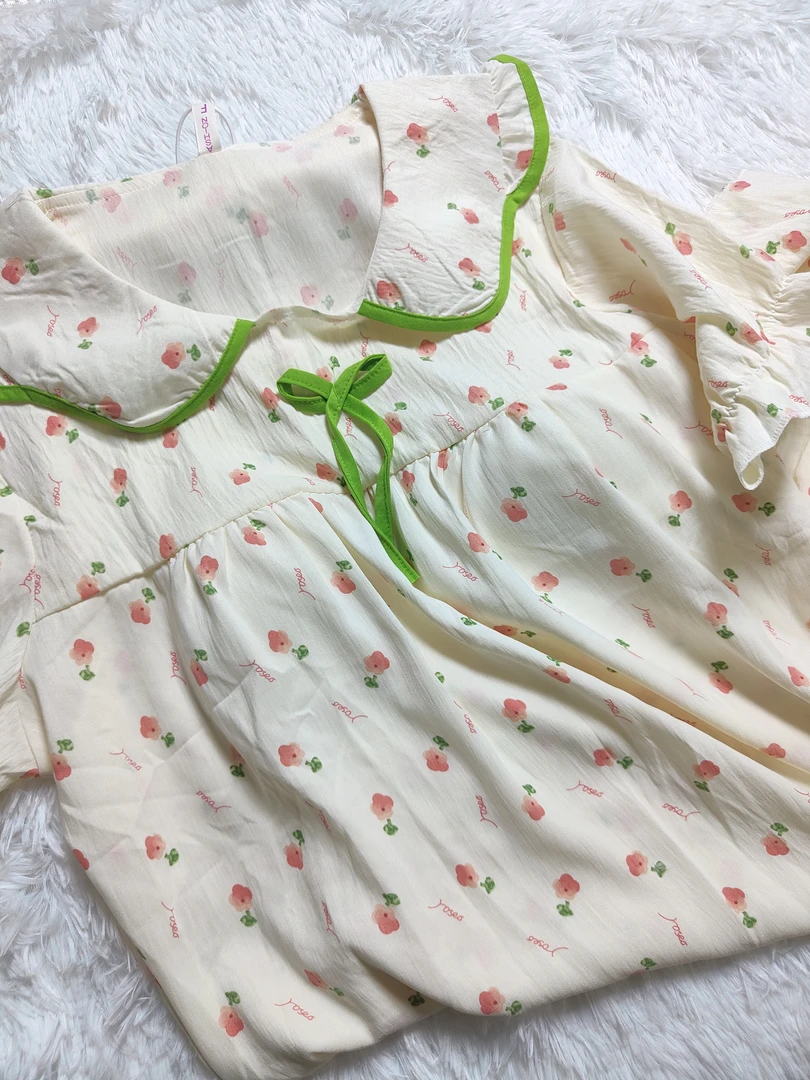 【410-448】夏季睡衣短袖裙，直播间专属链接