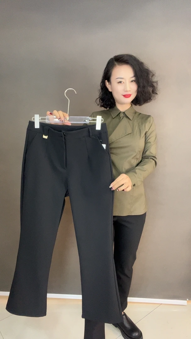 【春季新款】时尚百搭显瘦设计感九分微喇裤3602