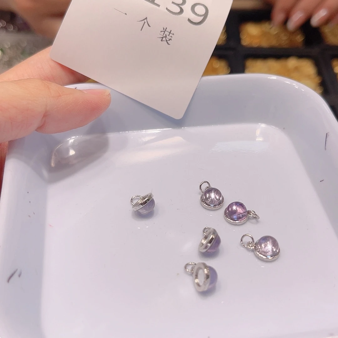 水晶珠宝半成品银S925镶嵌139 。