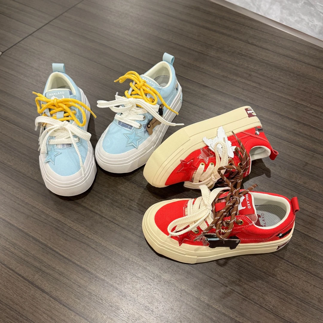 【小舞 春日日记】西高地星星鞋厚底增高低帮腊肠帆布鞋软底休闲鞋