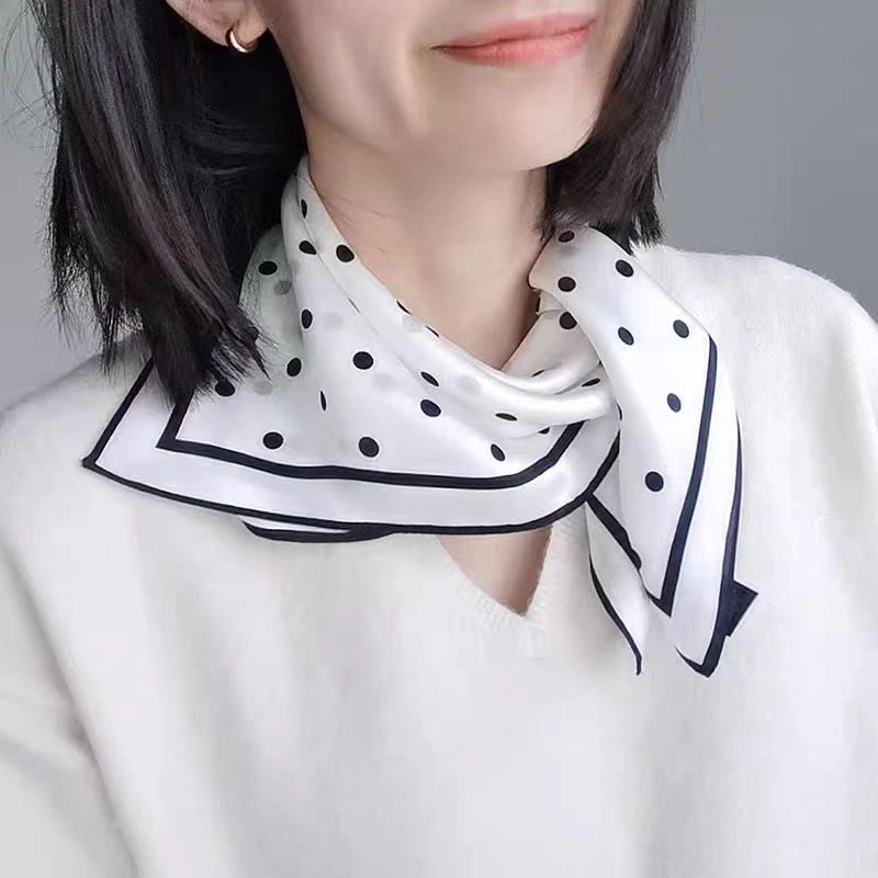 【赫本波点】u139高级感经典百搭丝巾70方巾