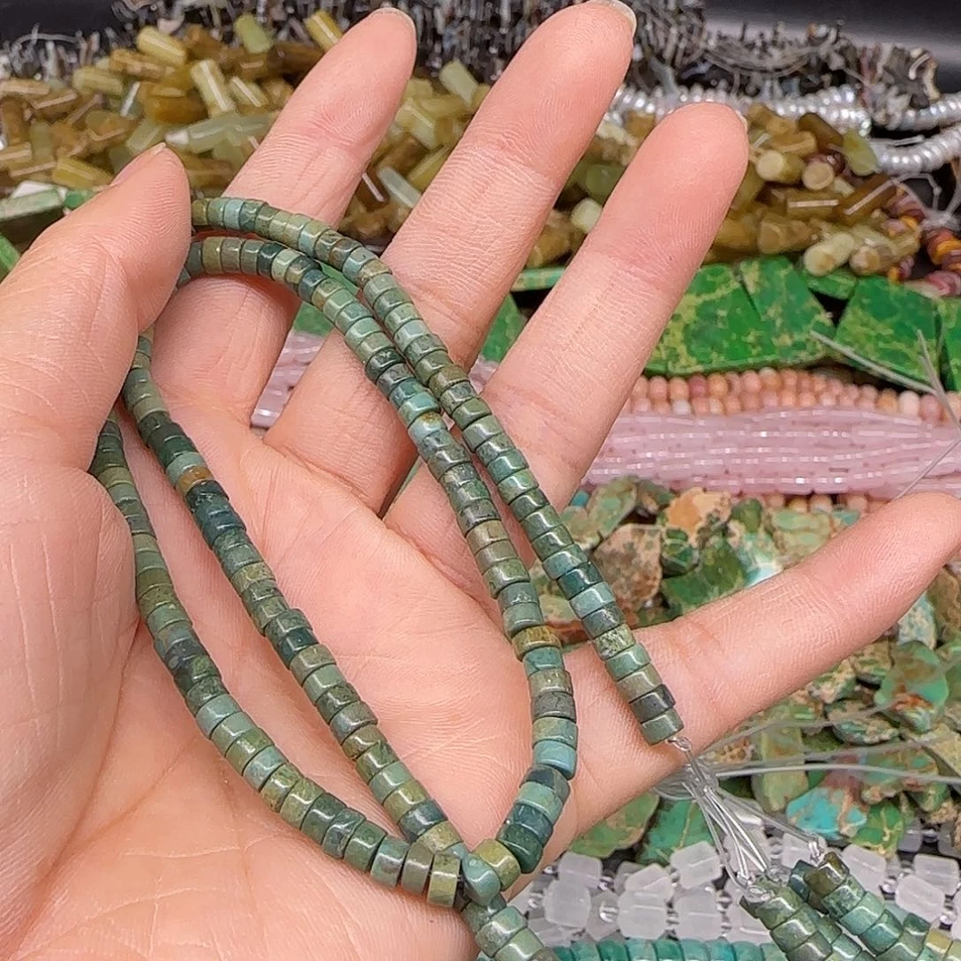 玛瑙/玉髓合金珠宝半成品非洲玉4mm剁珠一条