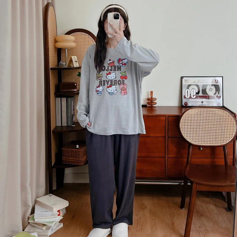 【德绒长袖长裤双口袋】200斤大码胖M绒秋冬季睡衣女新款家居服套装