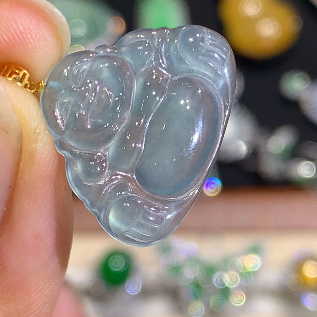 翡翠18K金镶嵌颈饰8、