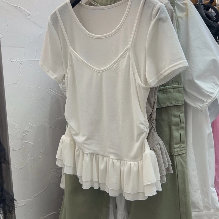 杭州NUT新款 白色假两件T