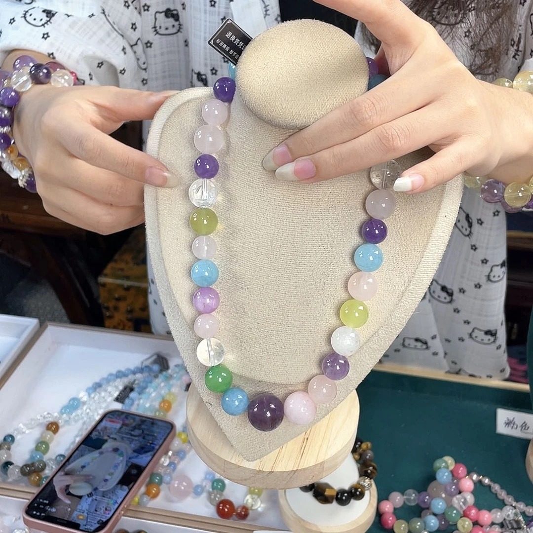 水晶手链银S925镀金镶嵌