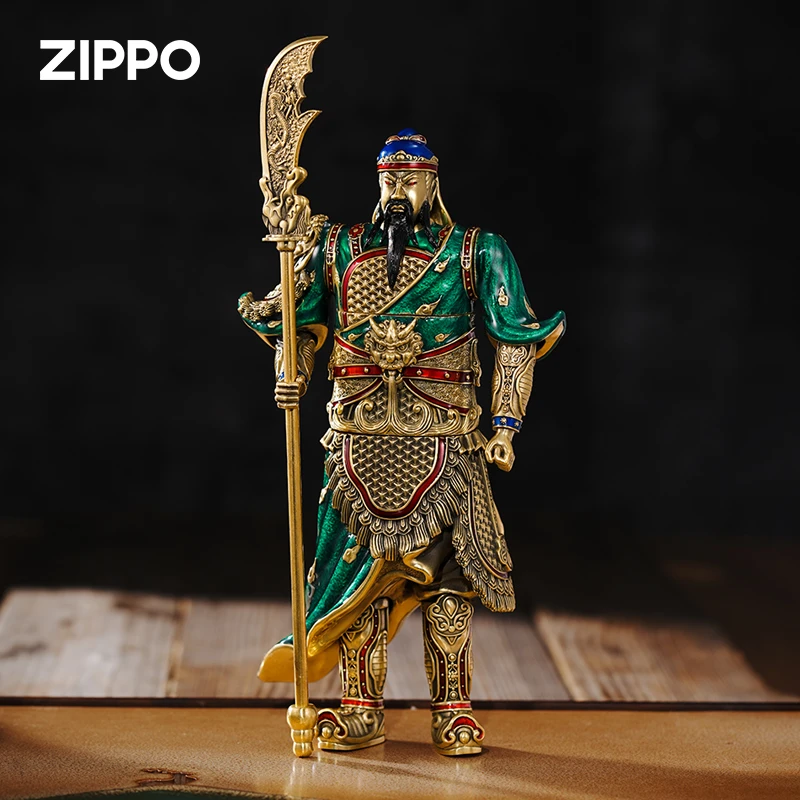 zippo打火机国风设计款【绿袍关公】官方原装正品煤油防风DYX1