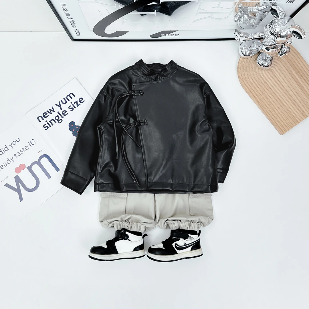 男童外套春秋款儿童皮衣2025新款春装潮 D-BQ24831H 悠悠童话童装