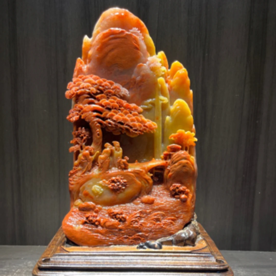 手工雕刻家居山水摆件装饰收藏佳品