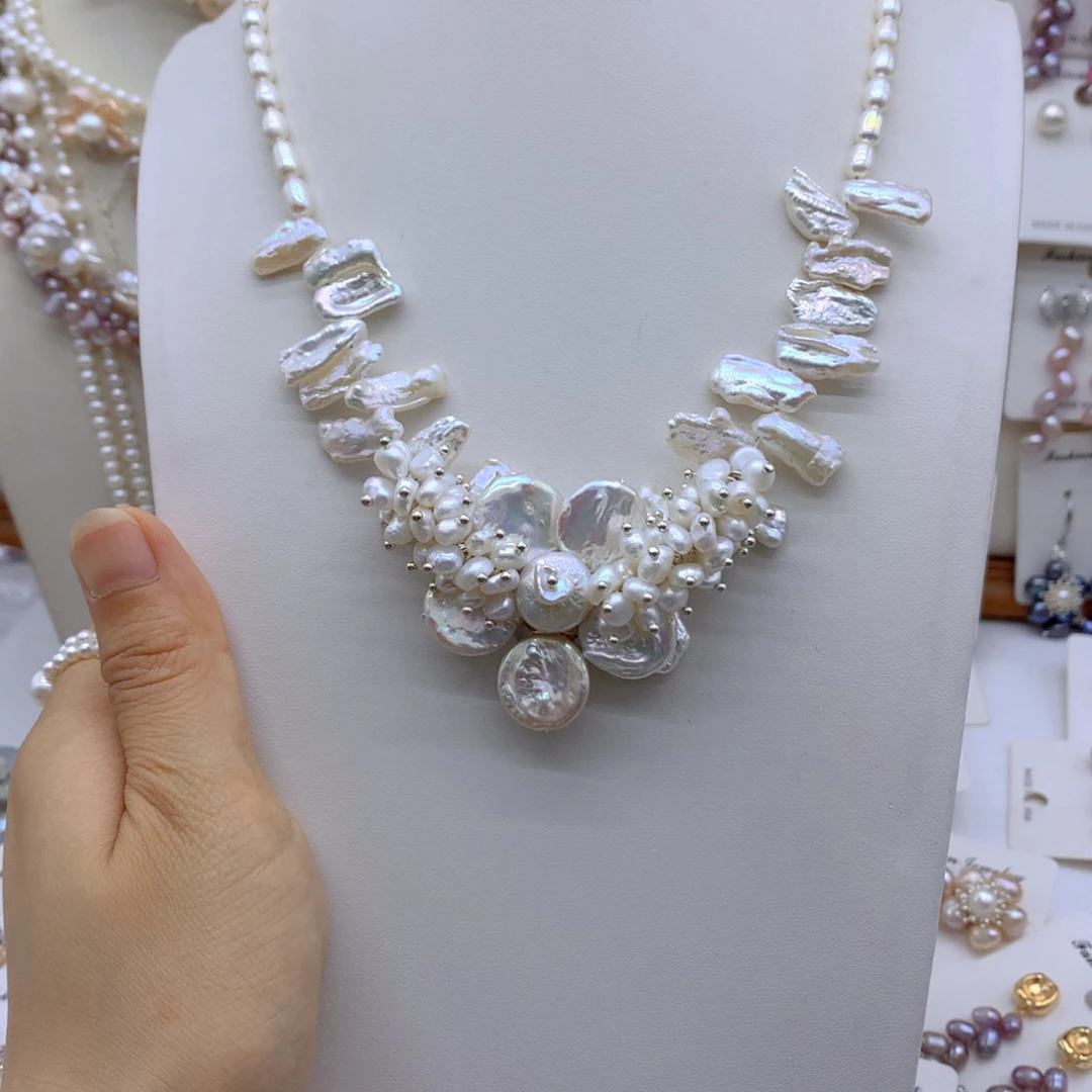 合金淡水珍珠项链L*