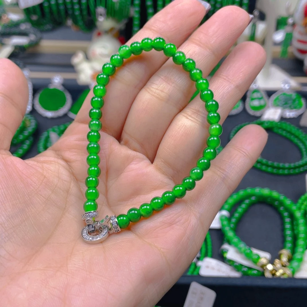 未镶嵌手链翡翠黄阳绿5