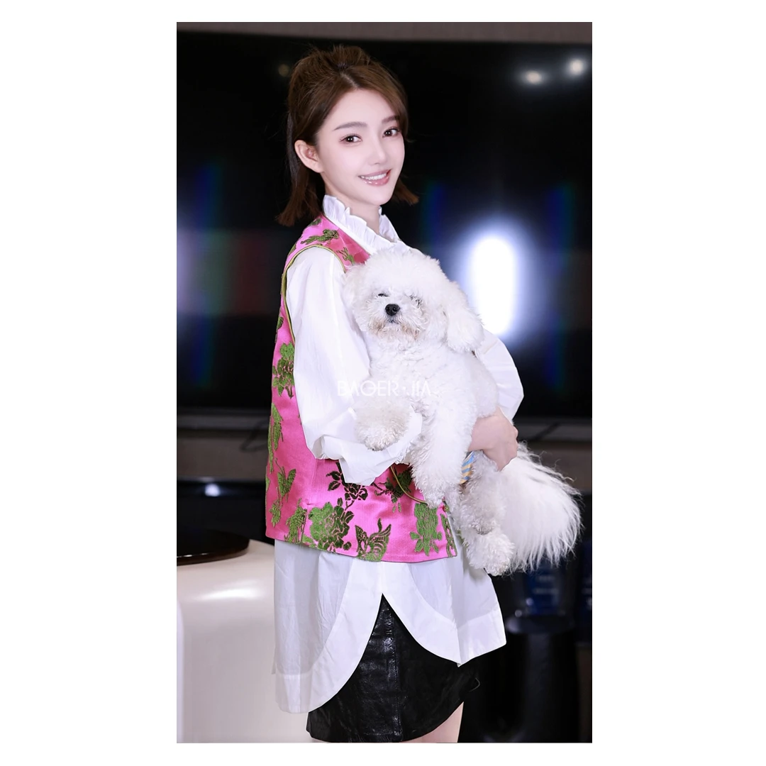 32-【传承/蝶恋牡丹】宝儿家含幂BJ105825308XQ蝴蝶非遗漳绒马甲