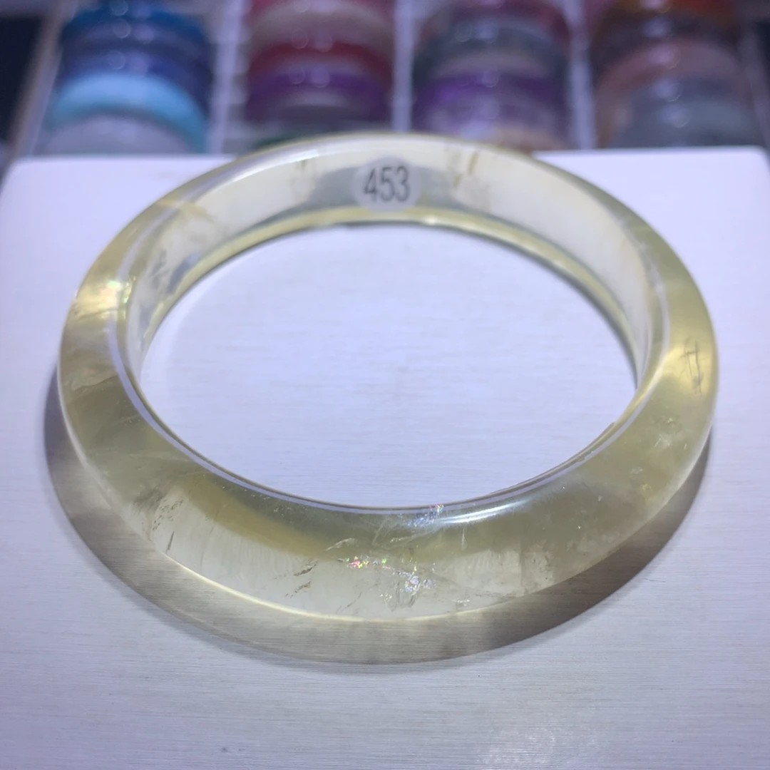 水晶手镯银S925镶嵌黄水63.2圈453