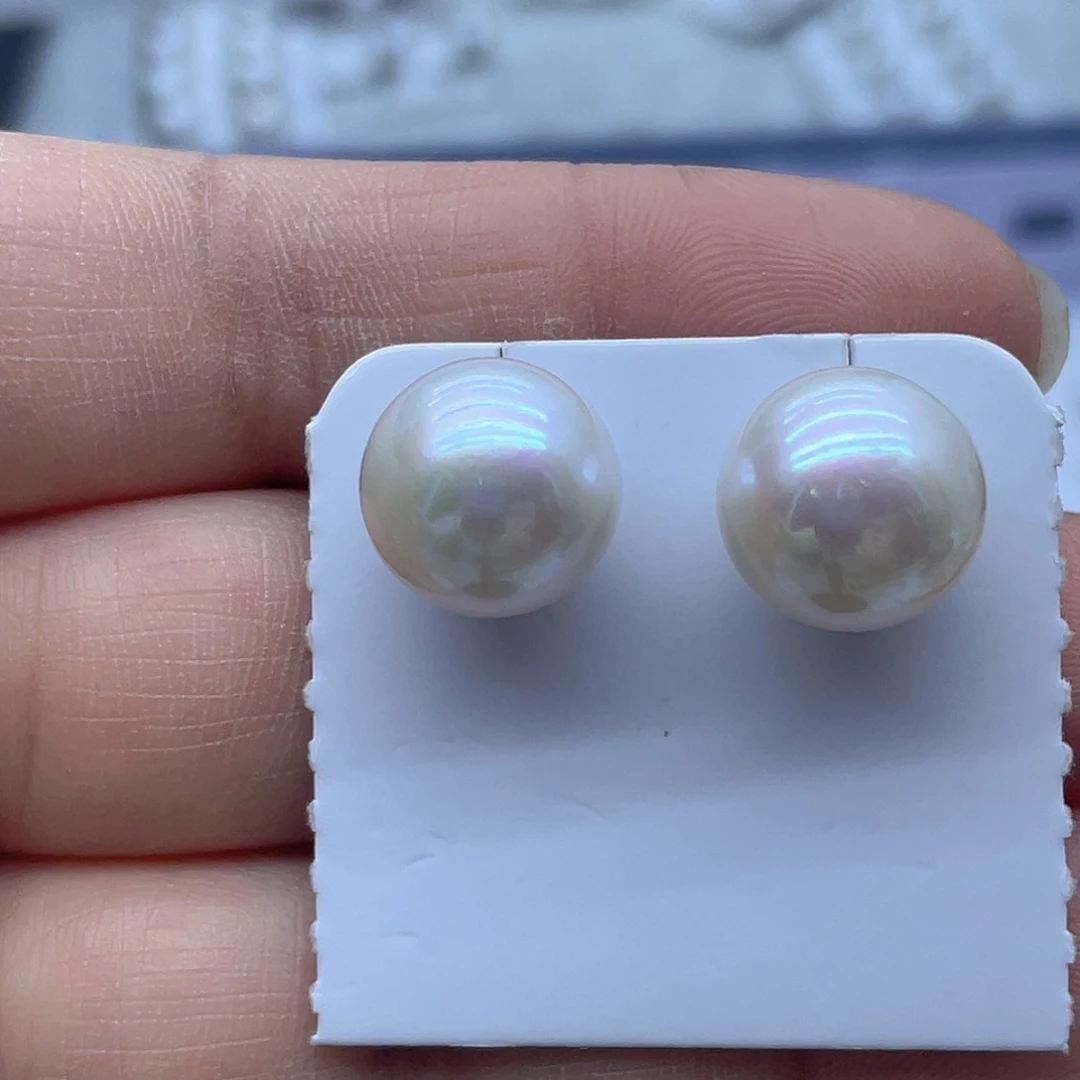 银S925镶嵌耳饰淡水珍珠