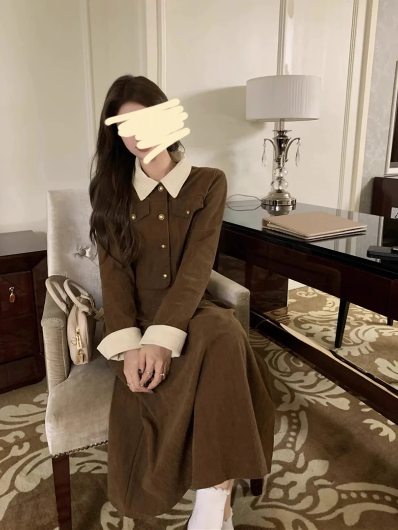 151【真两件套】美拉德复古气质雪尼尔加厚外套+半身裙套装（D27）