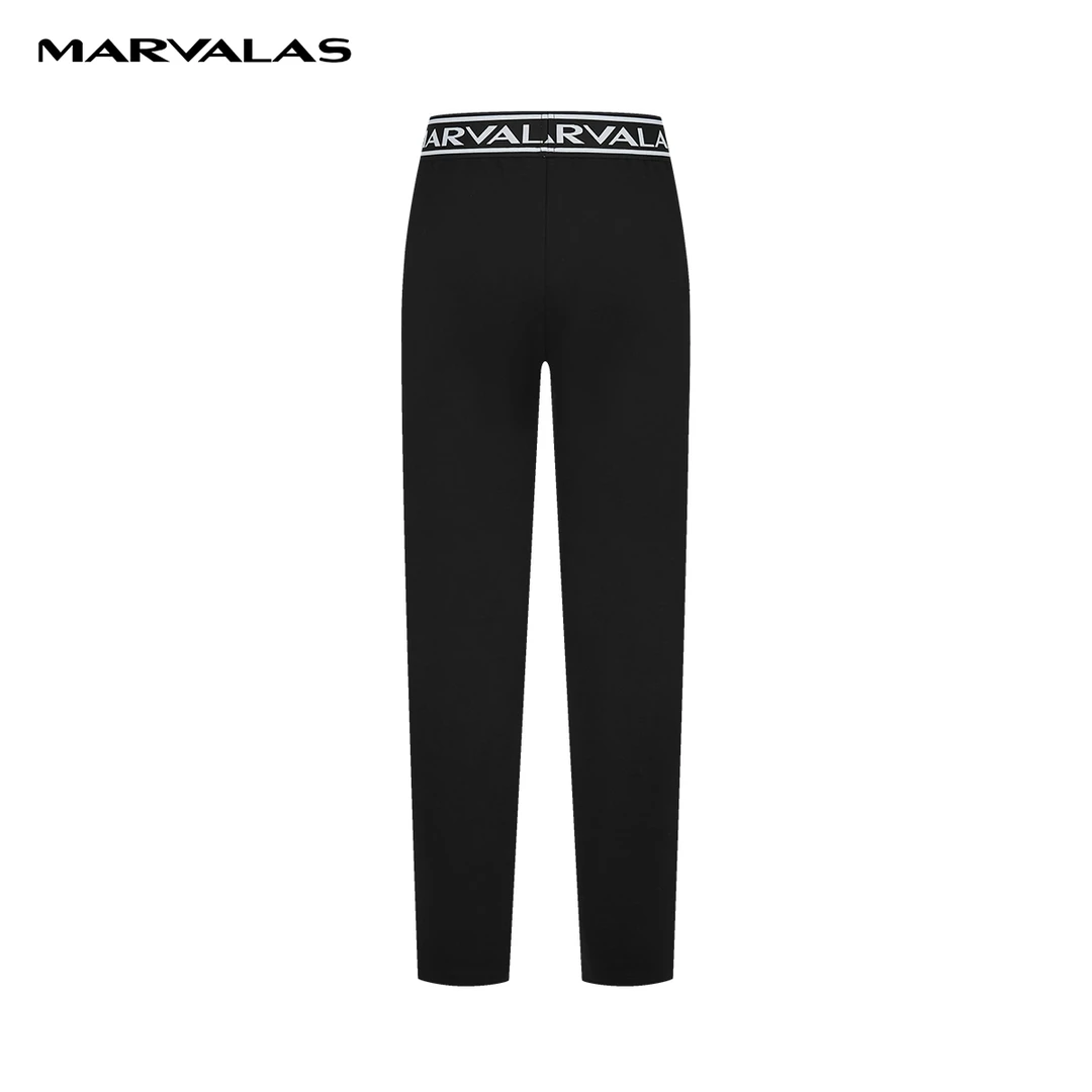 【婷婷专属】曼德诗撞色瘦腿裤新款高腰简约时尚休闲长裤M102307957