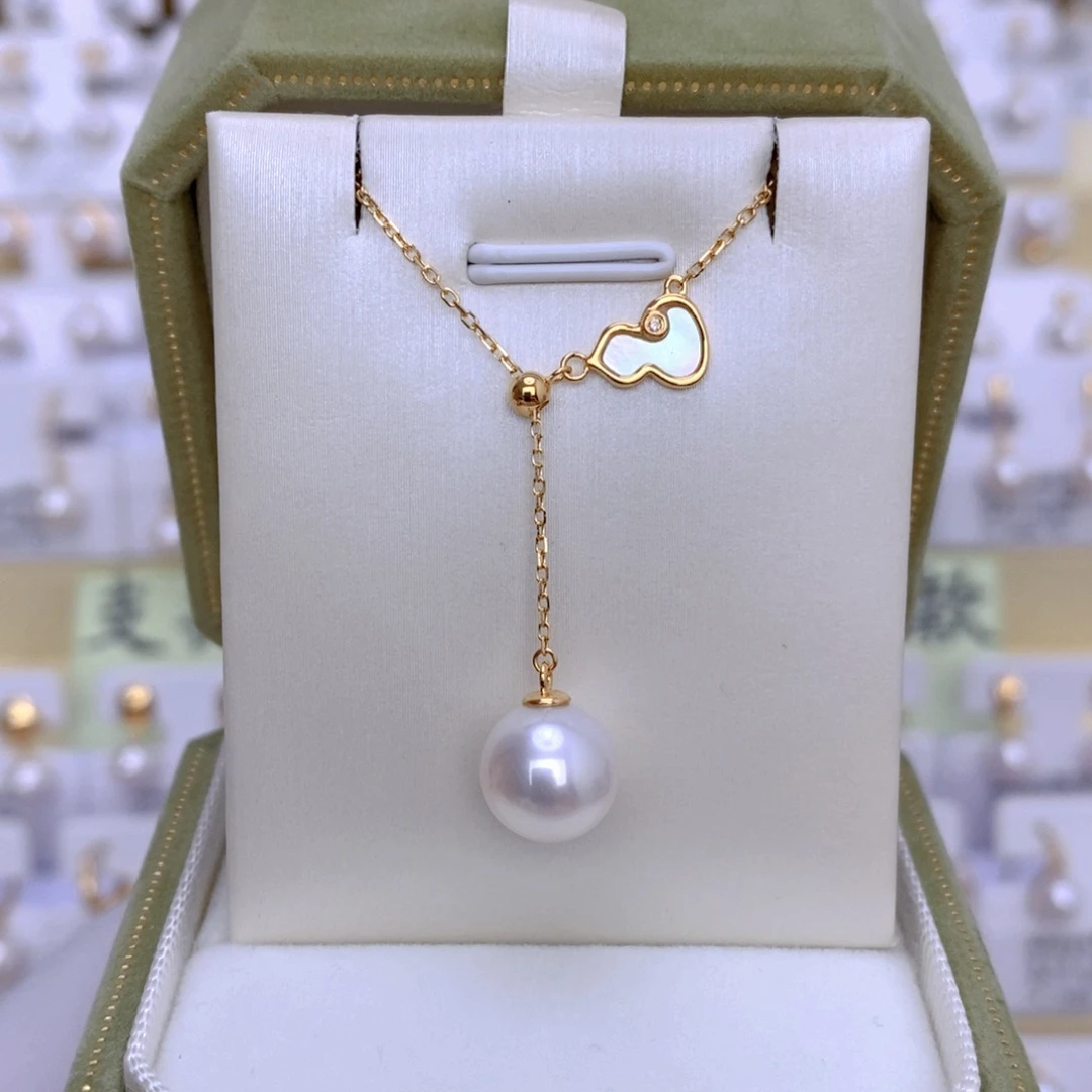 海水珍珠18K金镶嵌套链