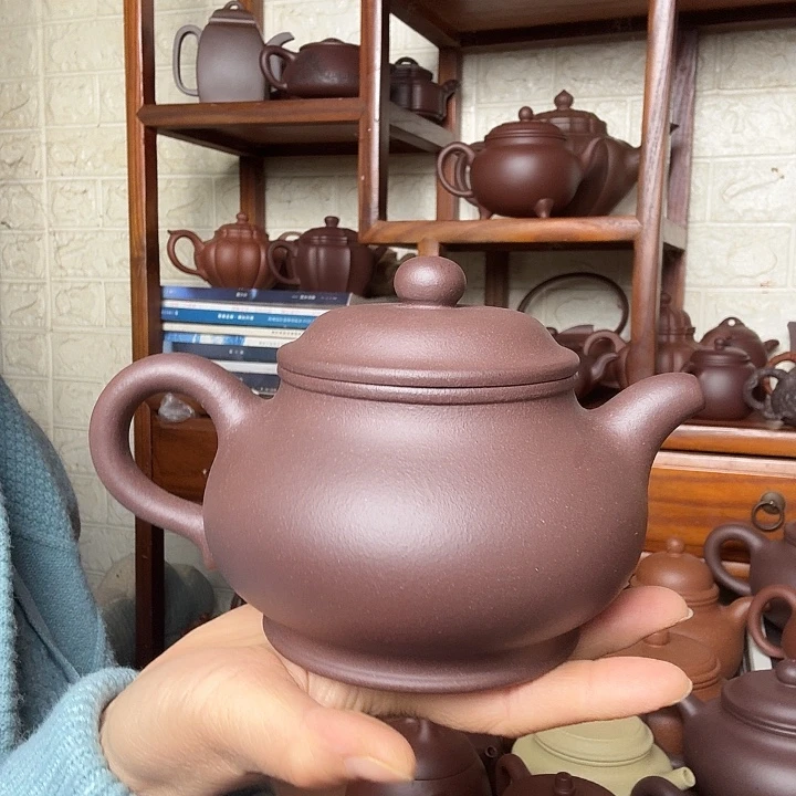 不***行紫砂茶壶潘壶500cc天青精工半手工