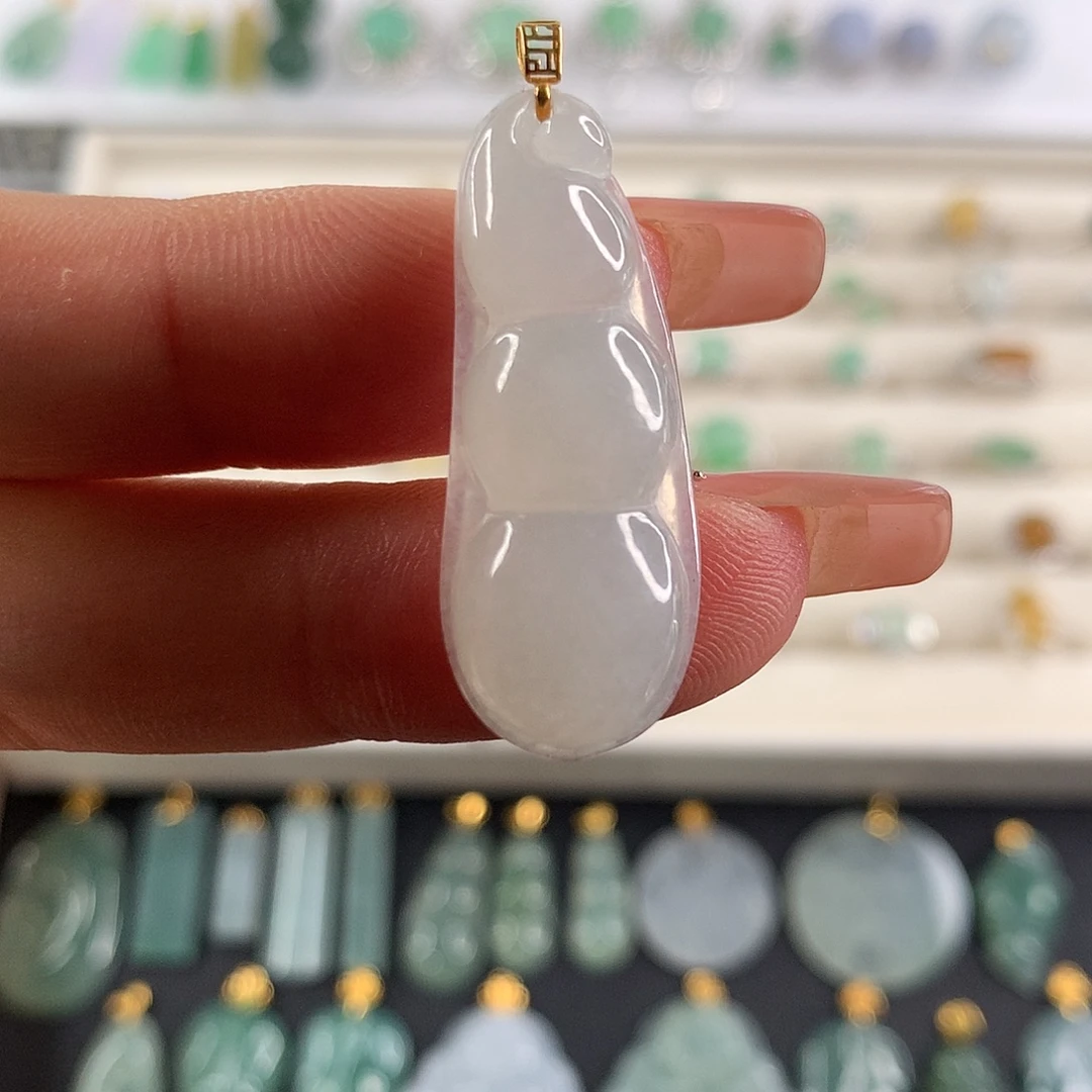 翡翠未镶嵌颈饰缅甸天然A货翡翠 豆子