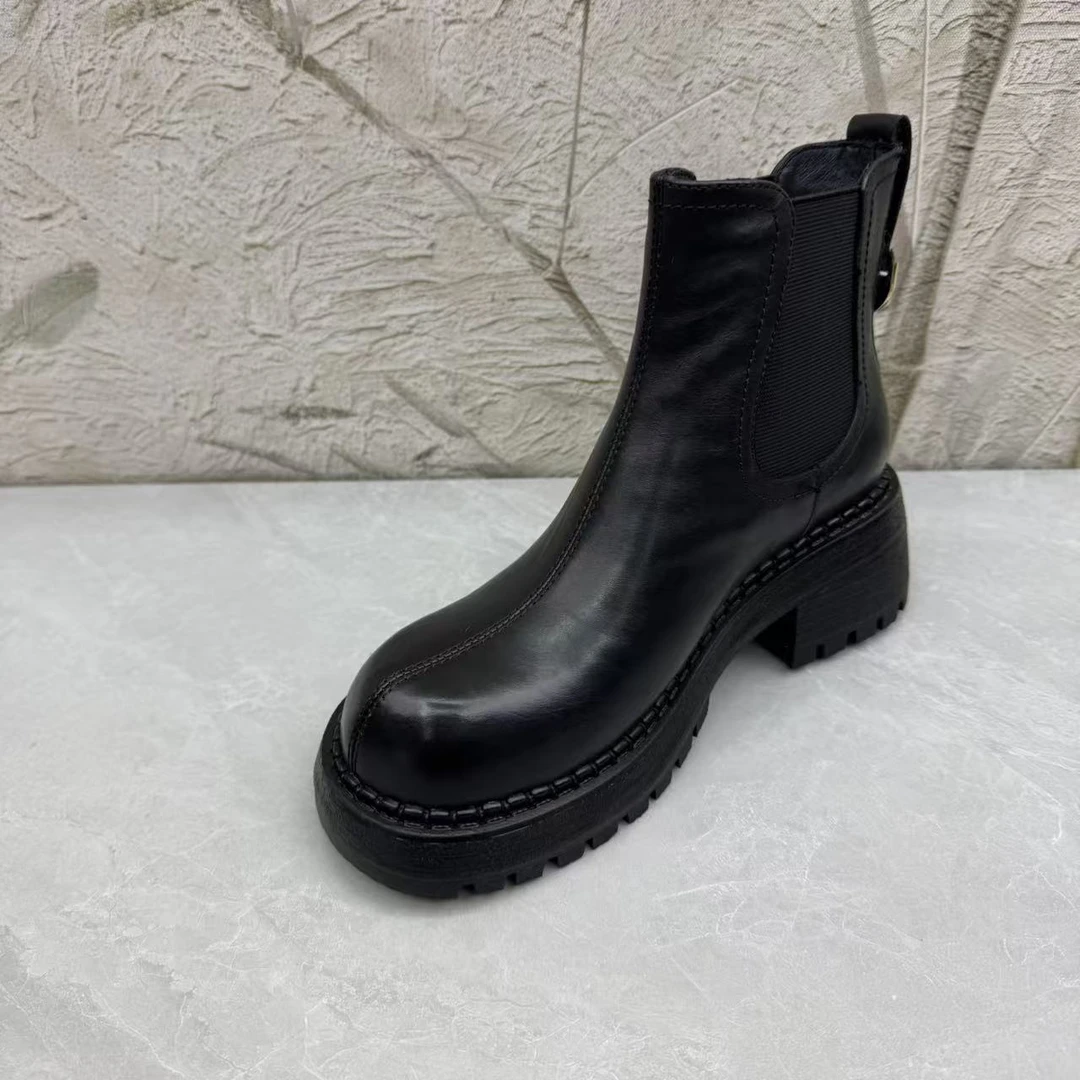 短靴女女靴子（牛皮）D1130