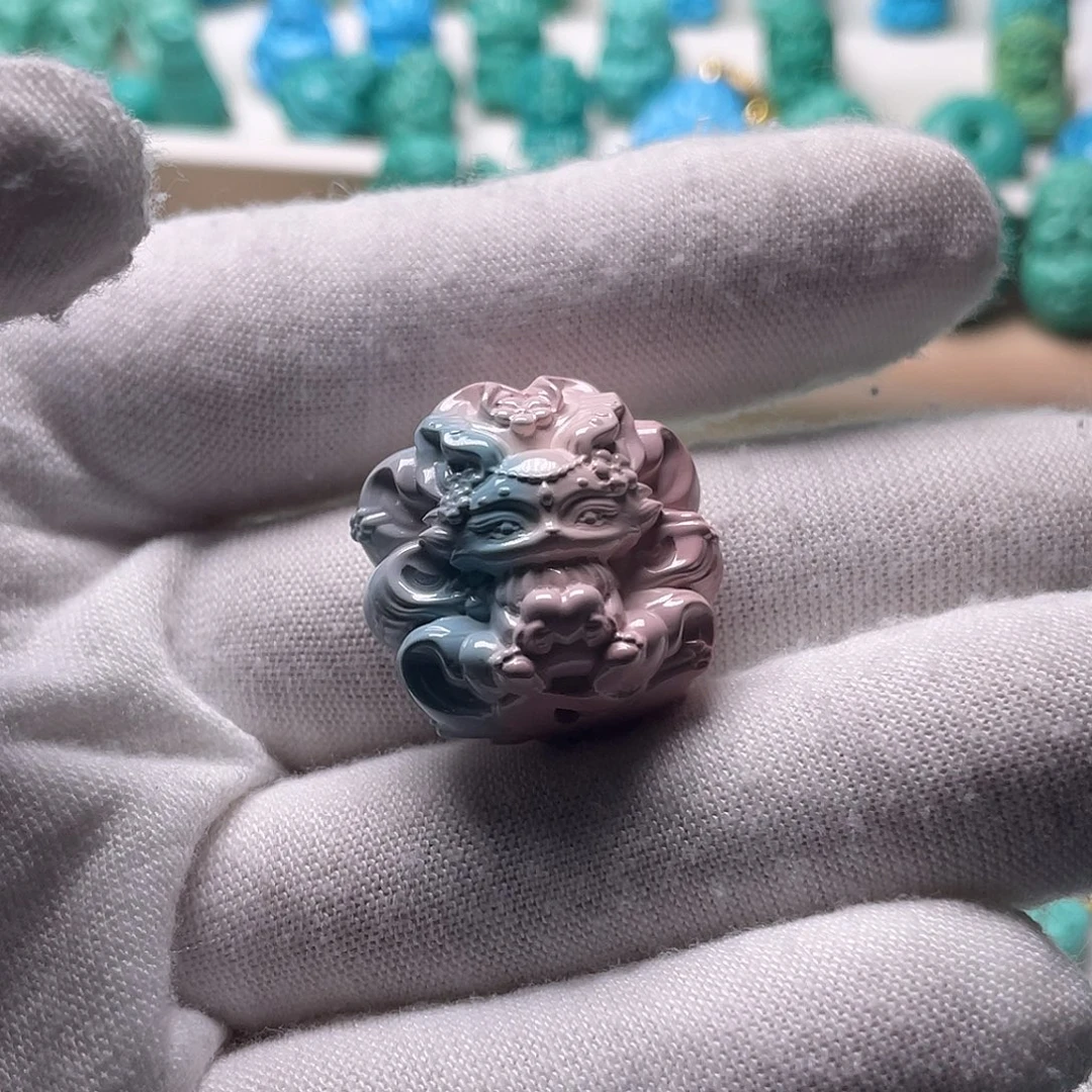 粉色九尾狐吊坠宽23➕