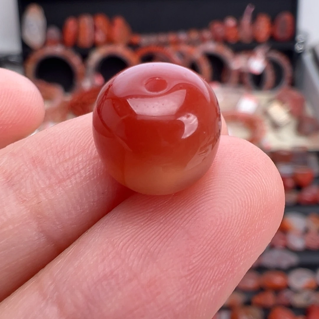 南红玛瑙未镶嵌颈饰老型单珠