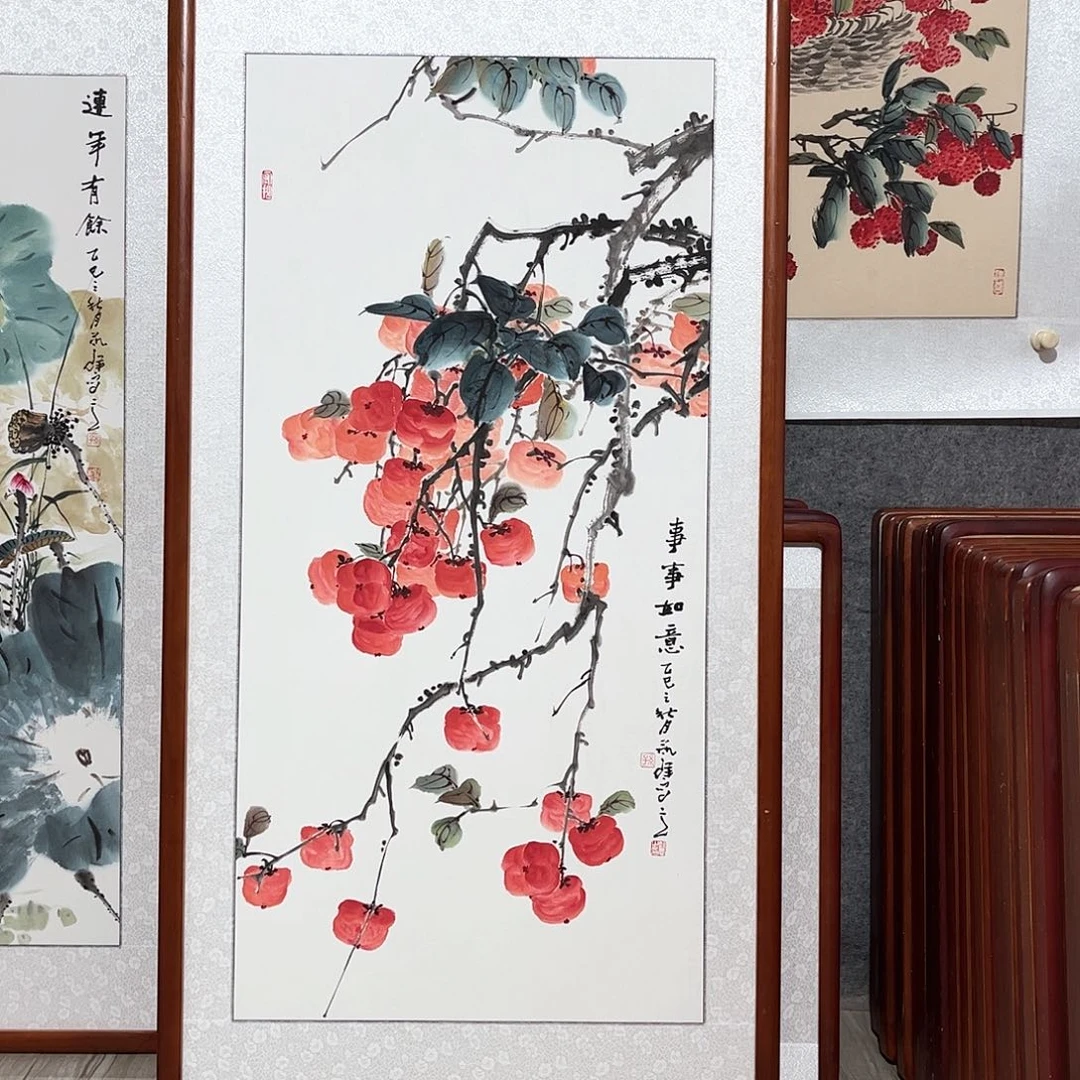 国画书画作品带框63×123