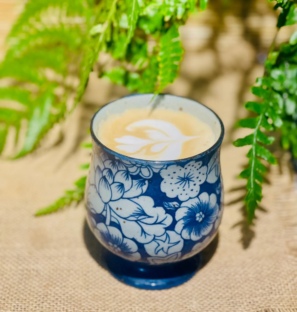 【近山古美】万花高足杯粗陶一号泥手工手绘釉下彩高温瓷