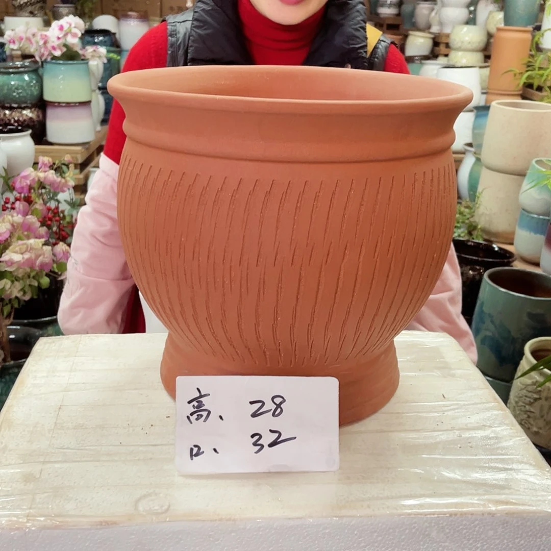 紫砂花盆高度28口径32