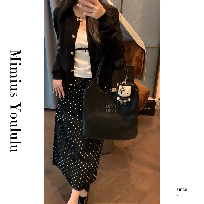 【mimius】&B游鹿鹿 显瘦针织开衫背心套装+半裙 G02055