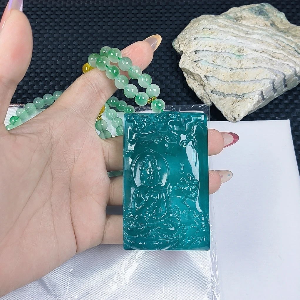 （聚宝严选）380蓝水观音方雕正精致精美百搭气质时尚奇石