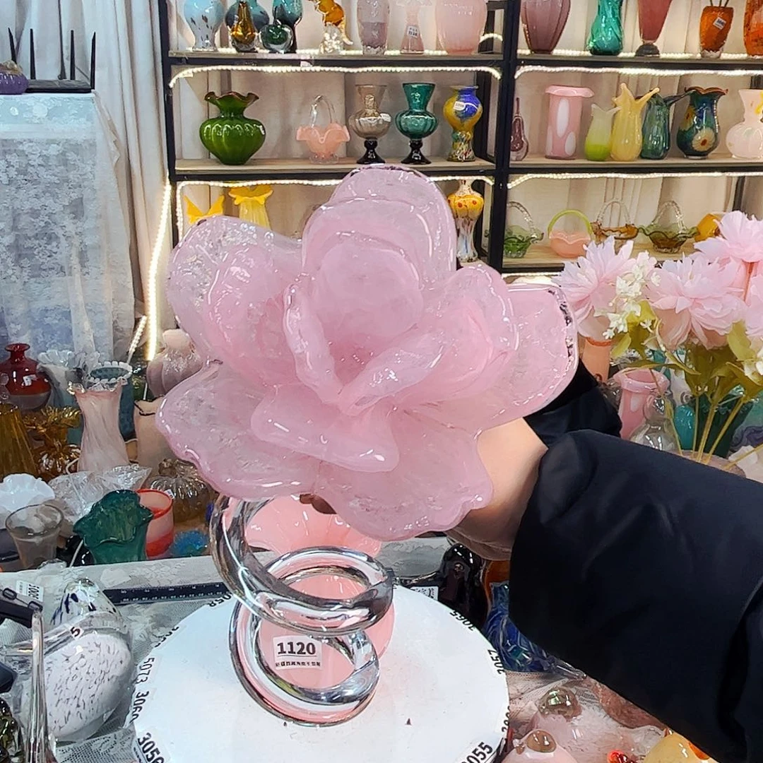 牡丹花家悦美居琉璃摆件瑕疵