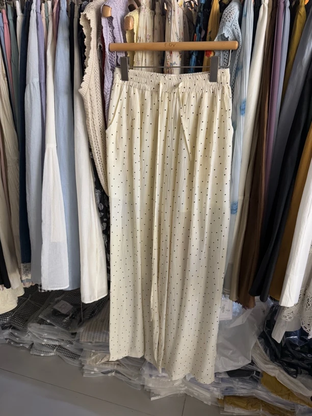 6619土布鱼爆款波点垂垂裤