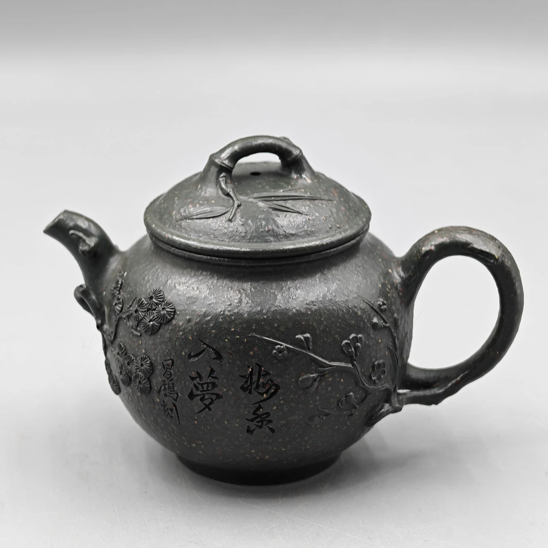 徐小阳-松鹤延年（李昌鸿 壶叟）雪花绿 300 cc  紫砂茶壶