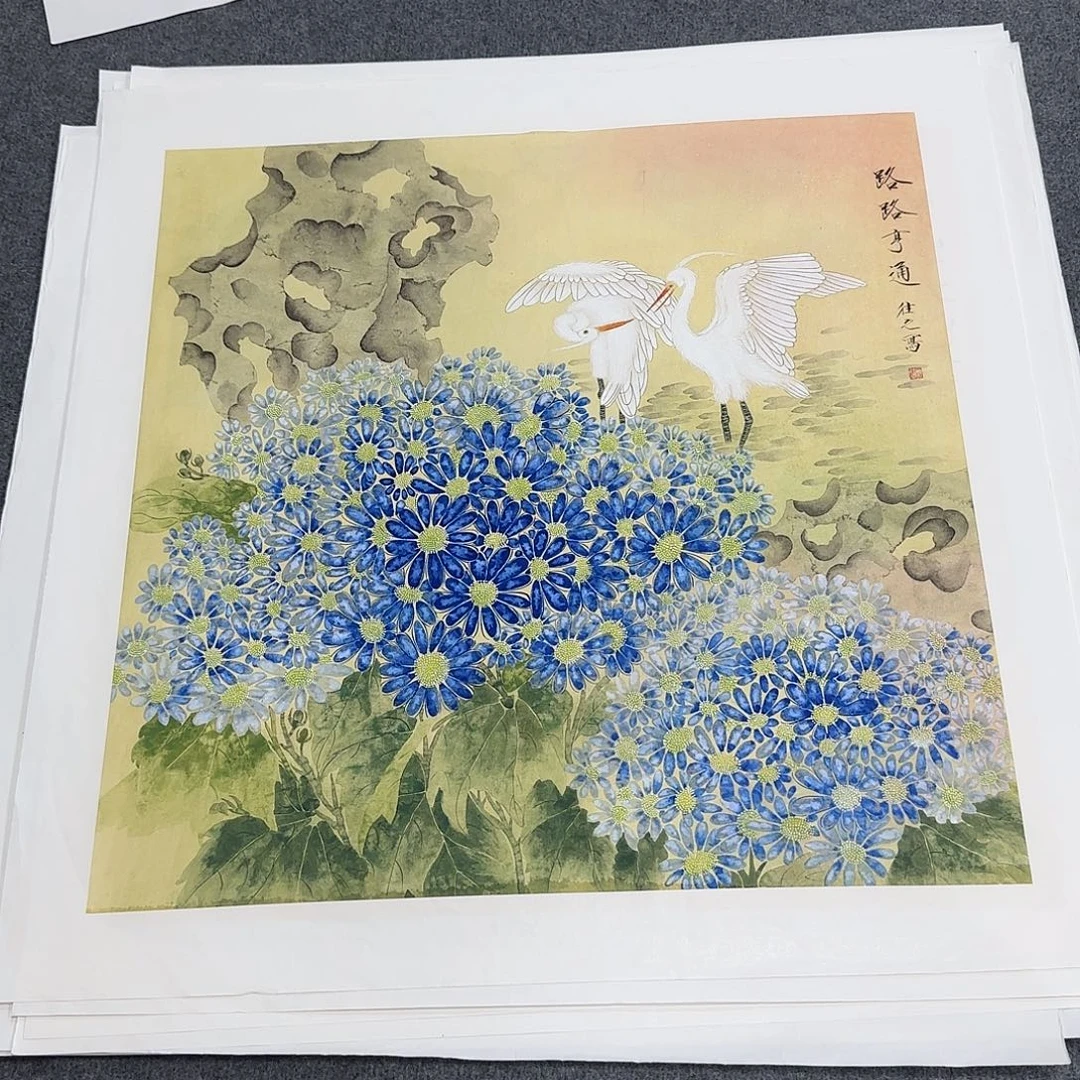 国画68*68纯手绘于往之