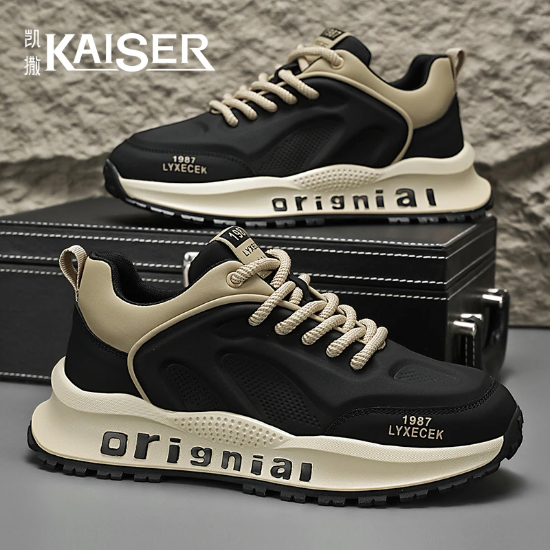 凯撒官方正版男鞋秋季新款运动老爹鞋子男款防滑耐磨厚底休闲潮鞋