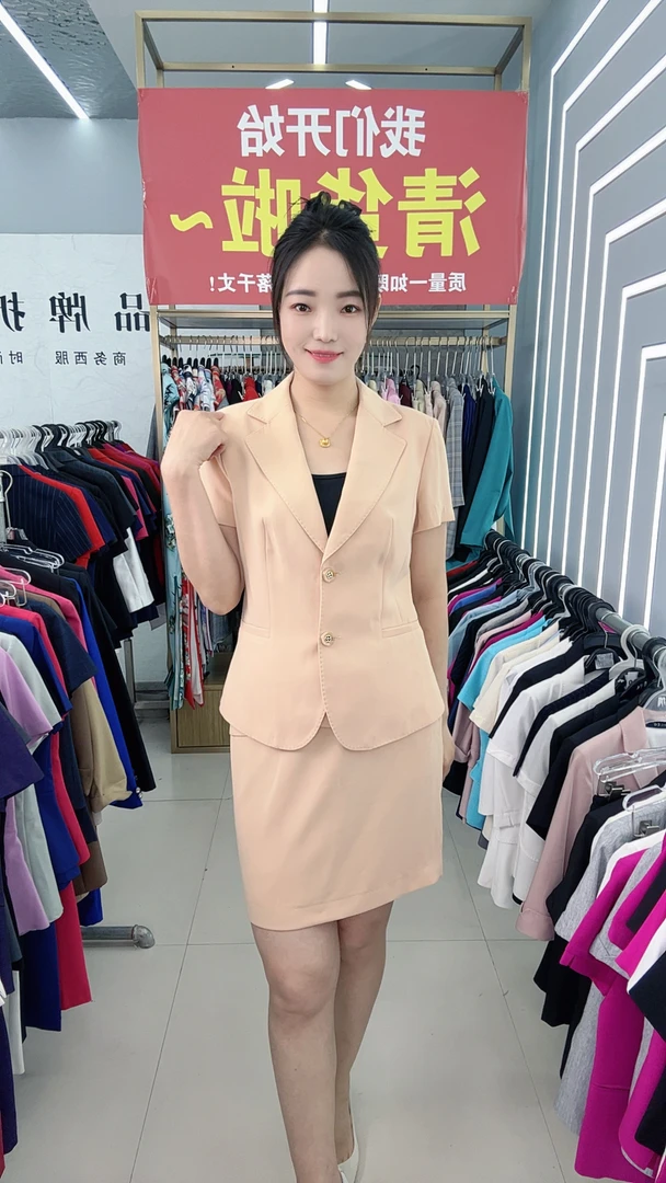 杏色夏季高品质时尚款西装（微瑕·介意者勿拍）
