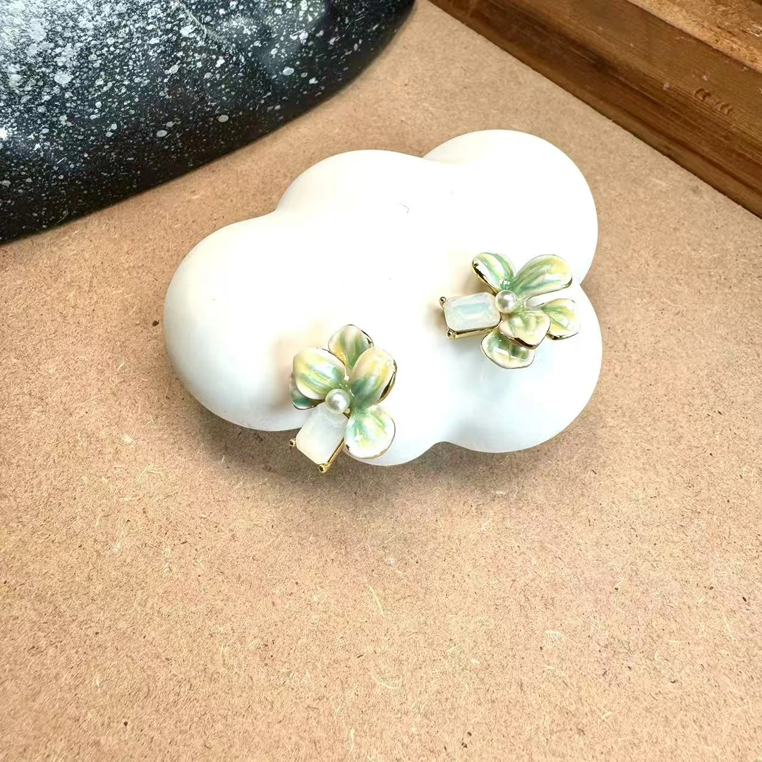 珐琅耳饰 中古厚装珐琅耳钉YW252