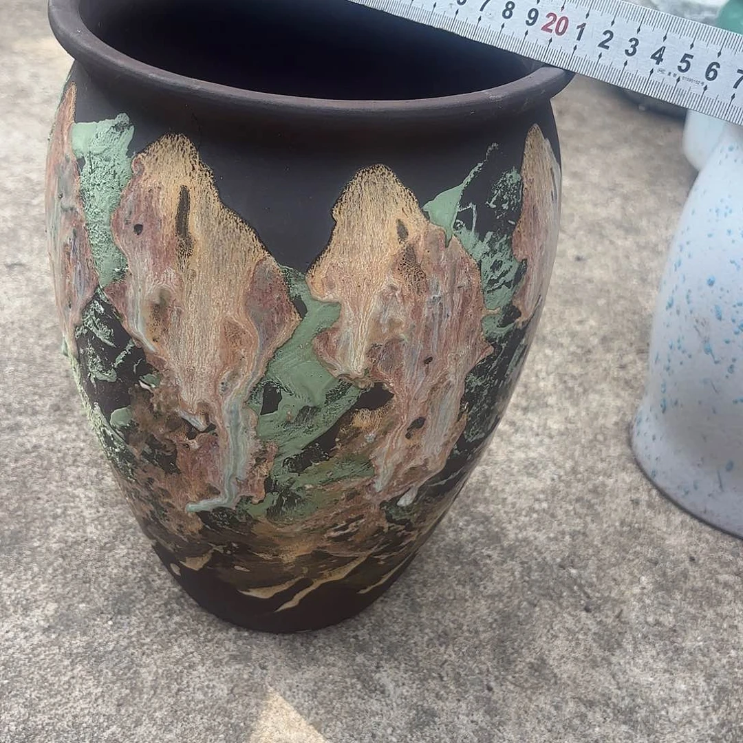 紫砂花盆工艺油画老桩一个口径21高度30