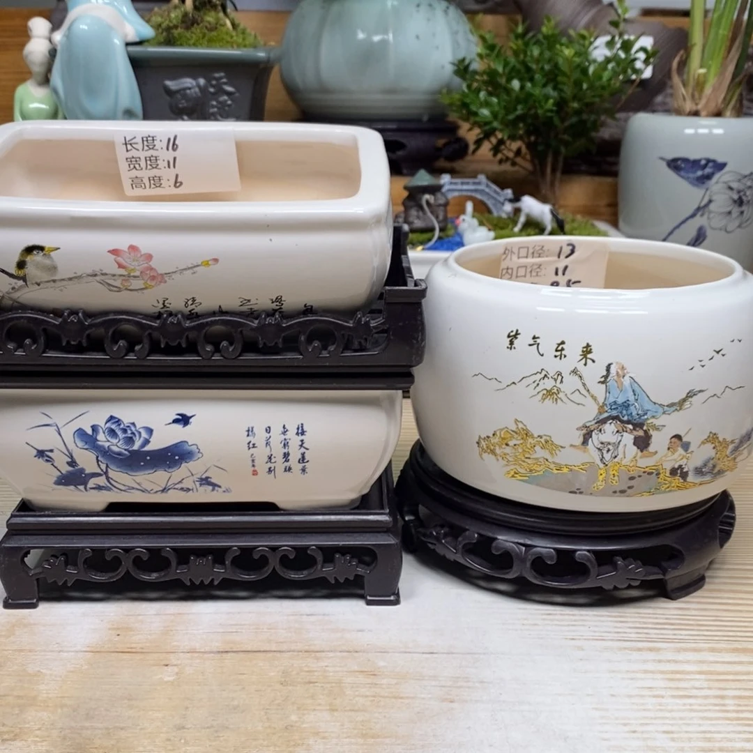 紫砂陶瓷艺术花盆陶瓷