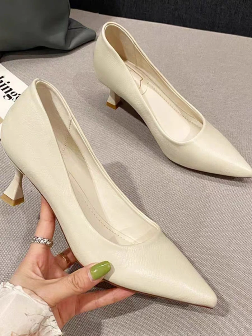 LA-B229-79 高跟工作鞋新款尖头细跟小跟职业主持法式绝美单鞋女